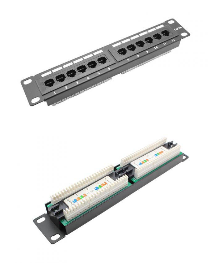 12 Port Cat 6 UTP Patch Panel for Network Server Rack Cabinet Compact ...